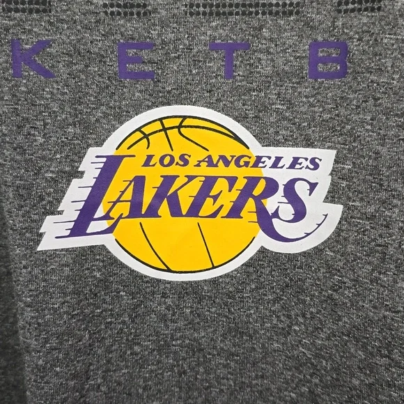 UNK NBA Los Angeles Lakers Mens XXL Gray Short Sleeve Performance Tee - Picture 3 of 9